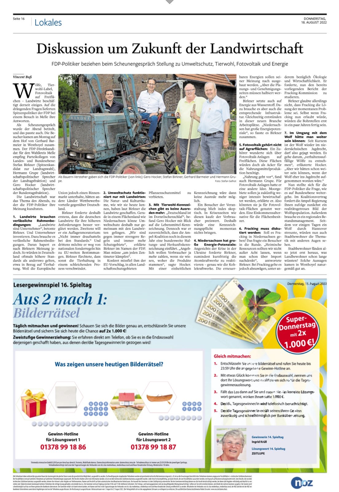 Meller Kreisblatt vom 18.08.2022